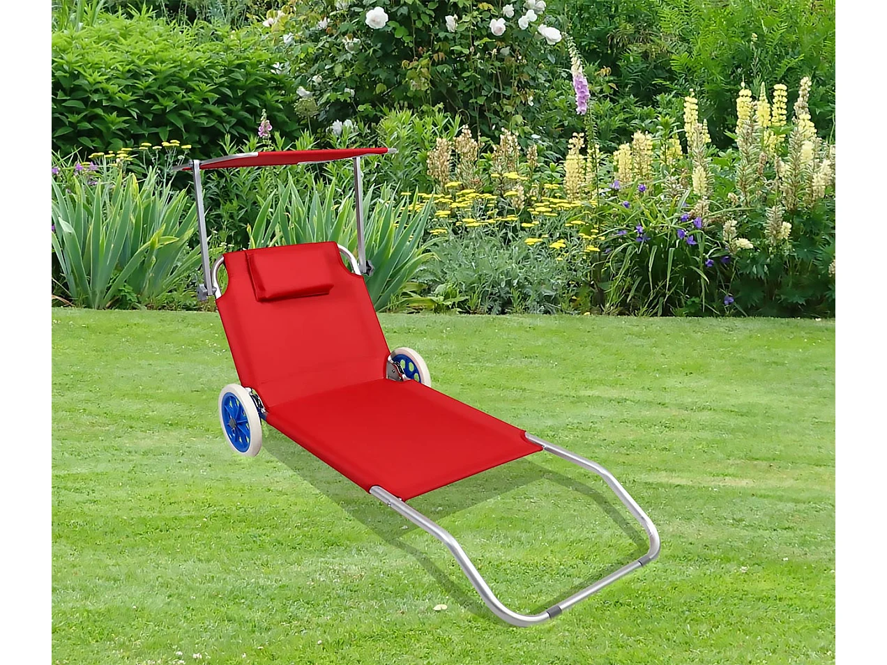 Sun lounger Dach Red Ca. L. 165 x H. 16 x W. 65 cm