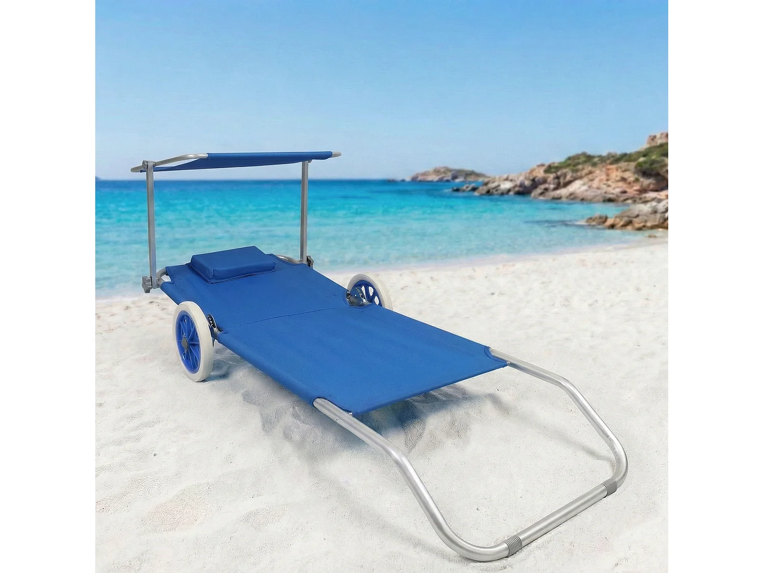 Sun lounger Dach Blue Ca. L. 165 x H. 16 x W. 65 cm