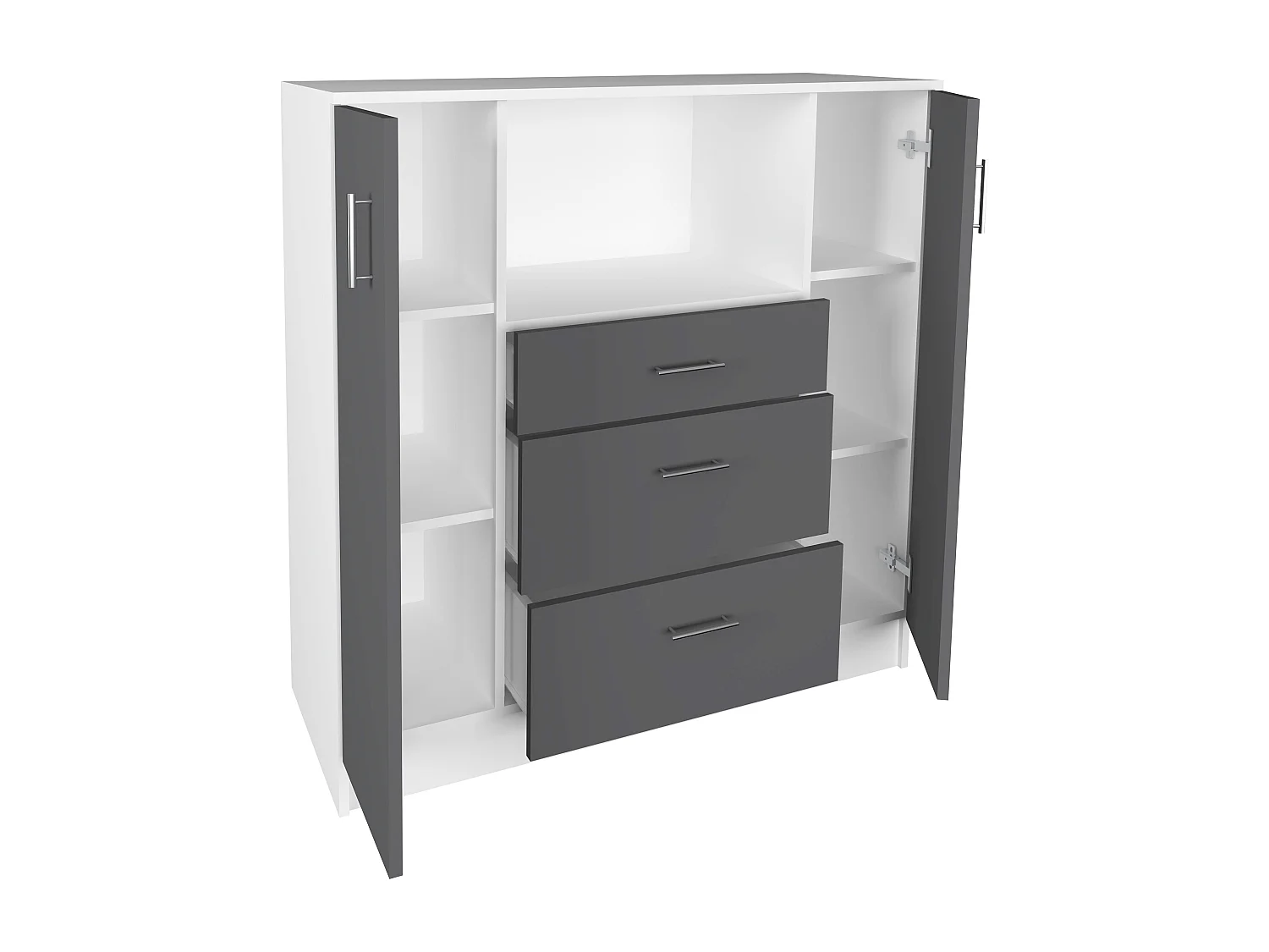 Kitchen furniture cabinet Esilo White / Anthracite H. 110 x W. 109 x D. 40 cm