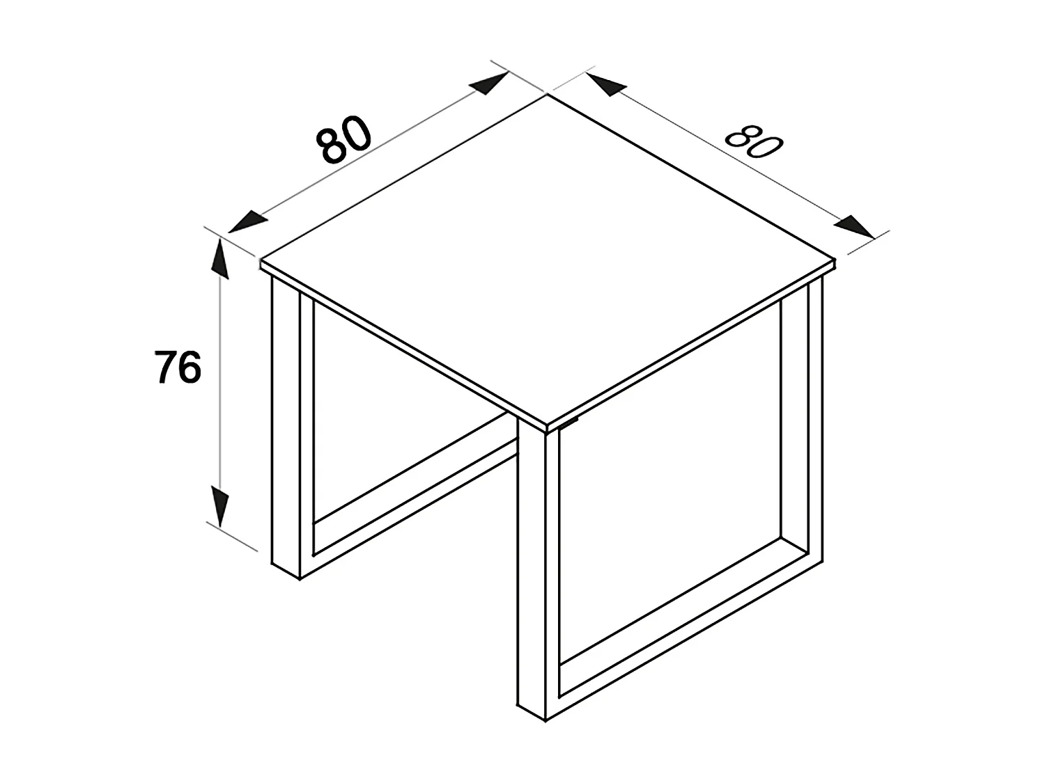 Mesa Lona Branco/carvalho Sonoma A. 76 x L. 80 x P. 80 cm