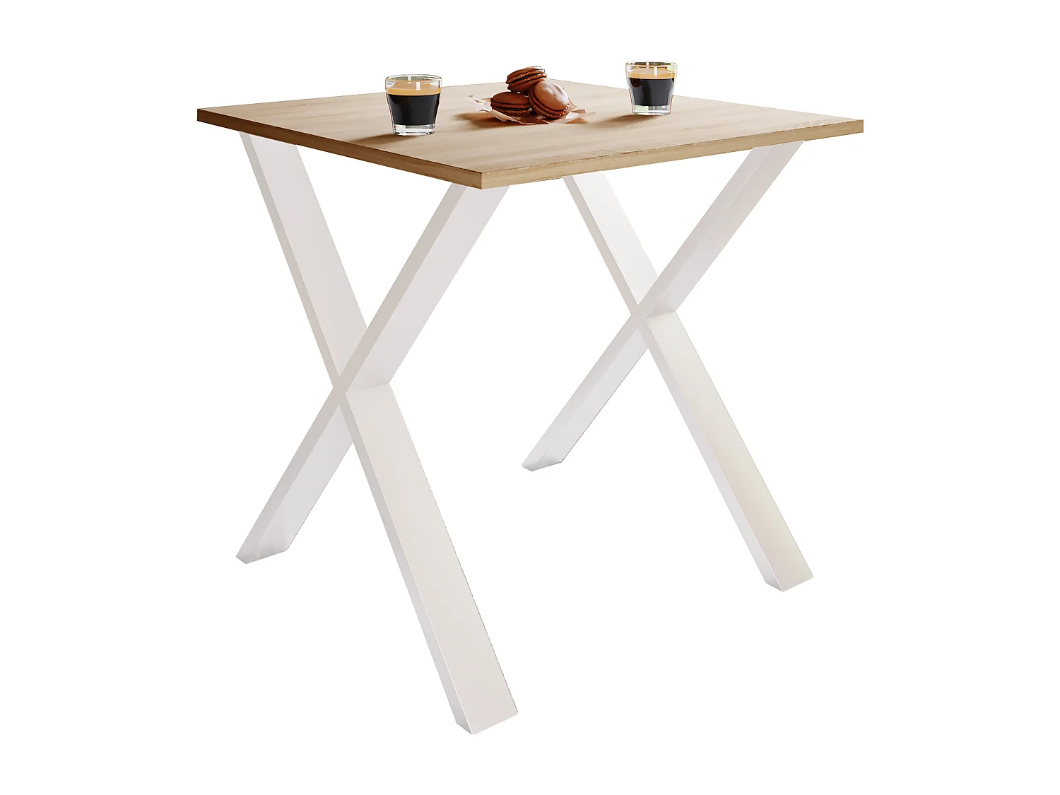 Dining table Xona White / Sonoma oak H. 76 x W. 80 x D. 80 cm