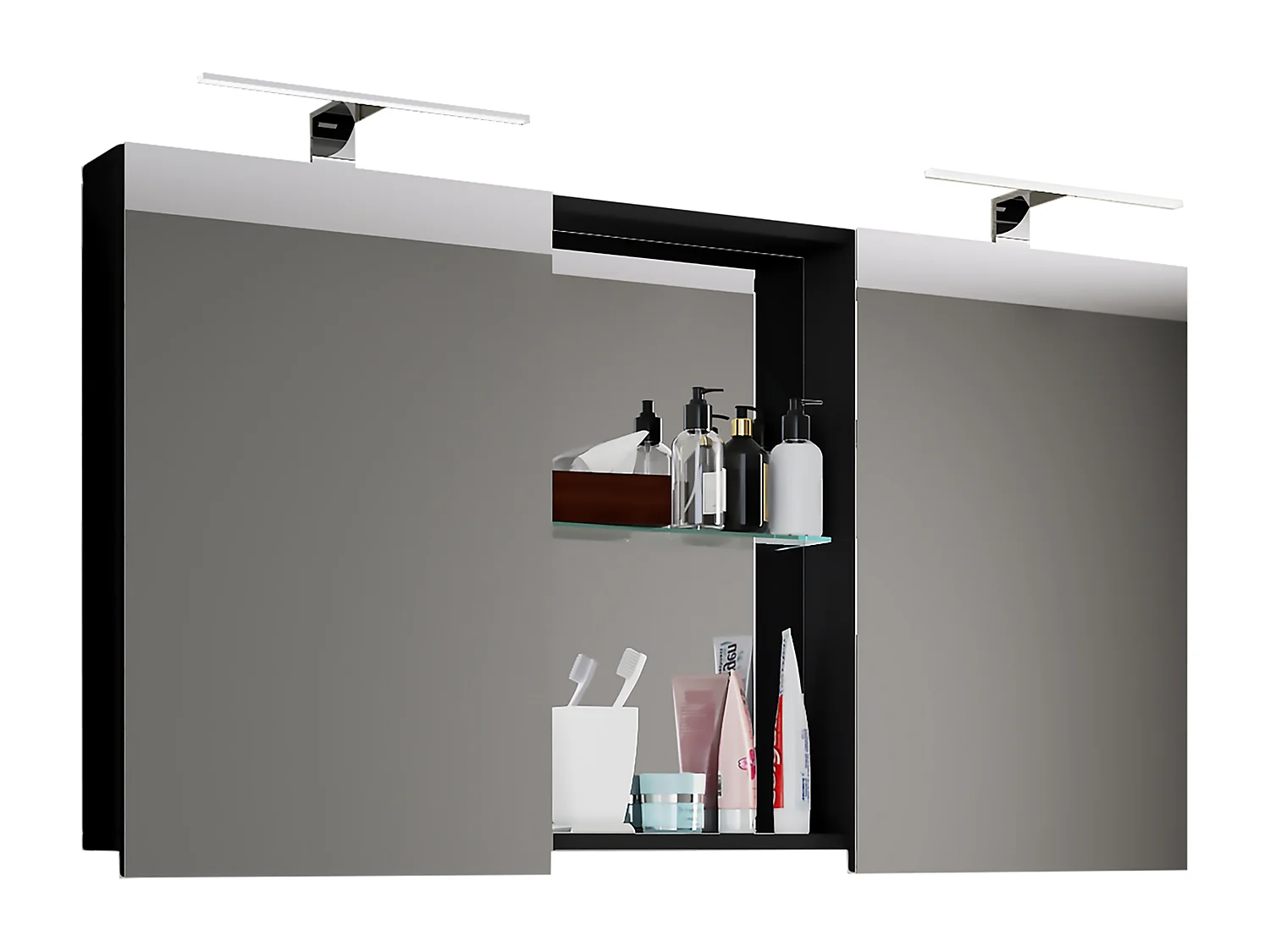 Bathroom furniture Mirror cabinet Budasi Black 0