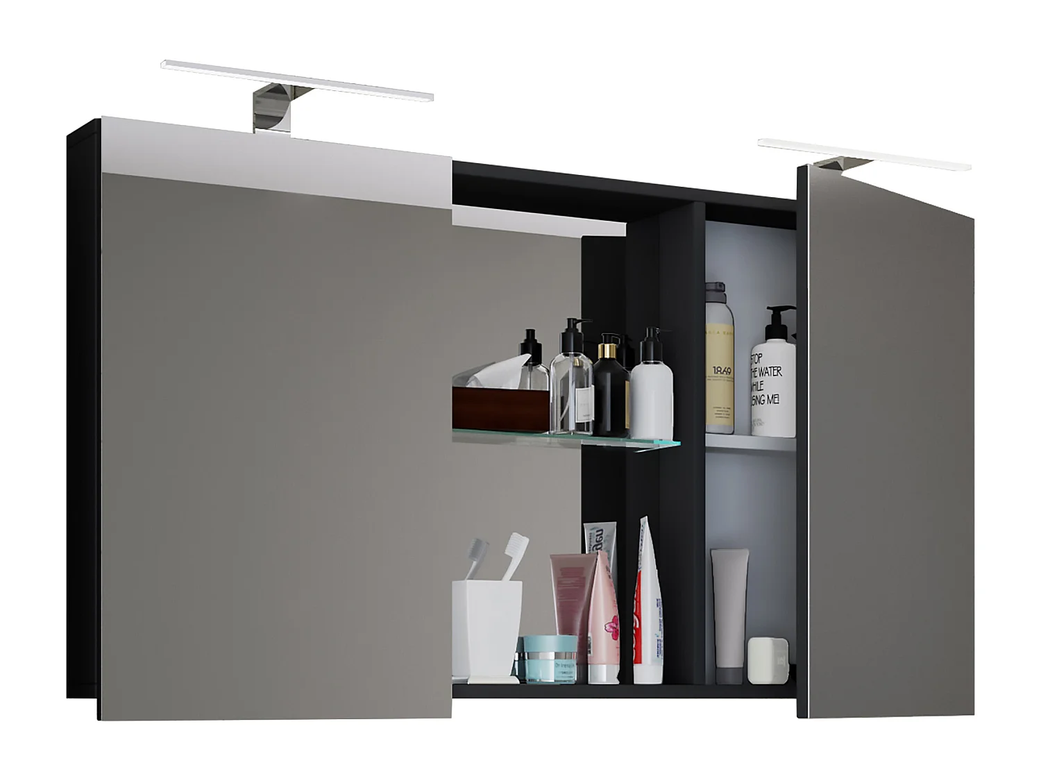 Bathroom furniture Mirror cabinet Budasi Black 0