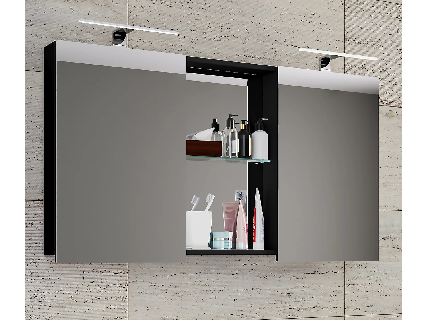Bathroom furniture Mirror cabinet Budasi Black 0