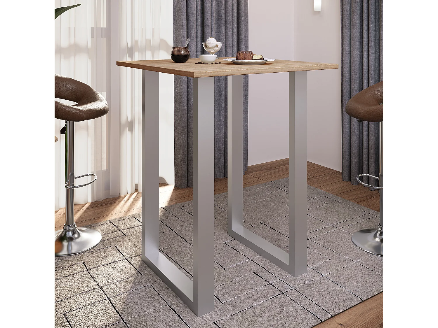 Houten bar tafel staande tafel Xona 80x80