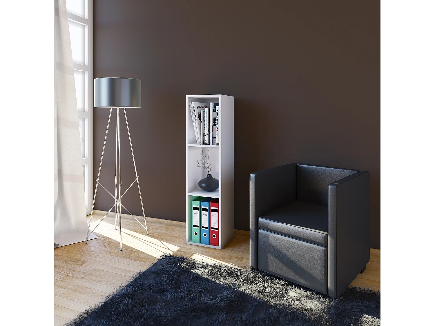 Stand Rack Mendas White H. 107 x W. 34 x D. 30 cm