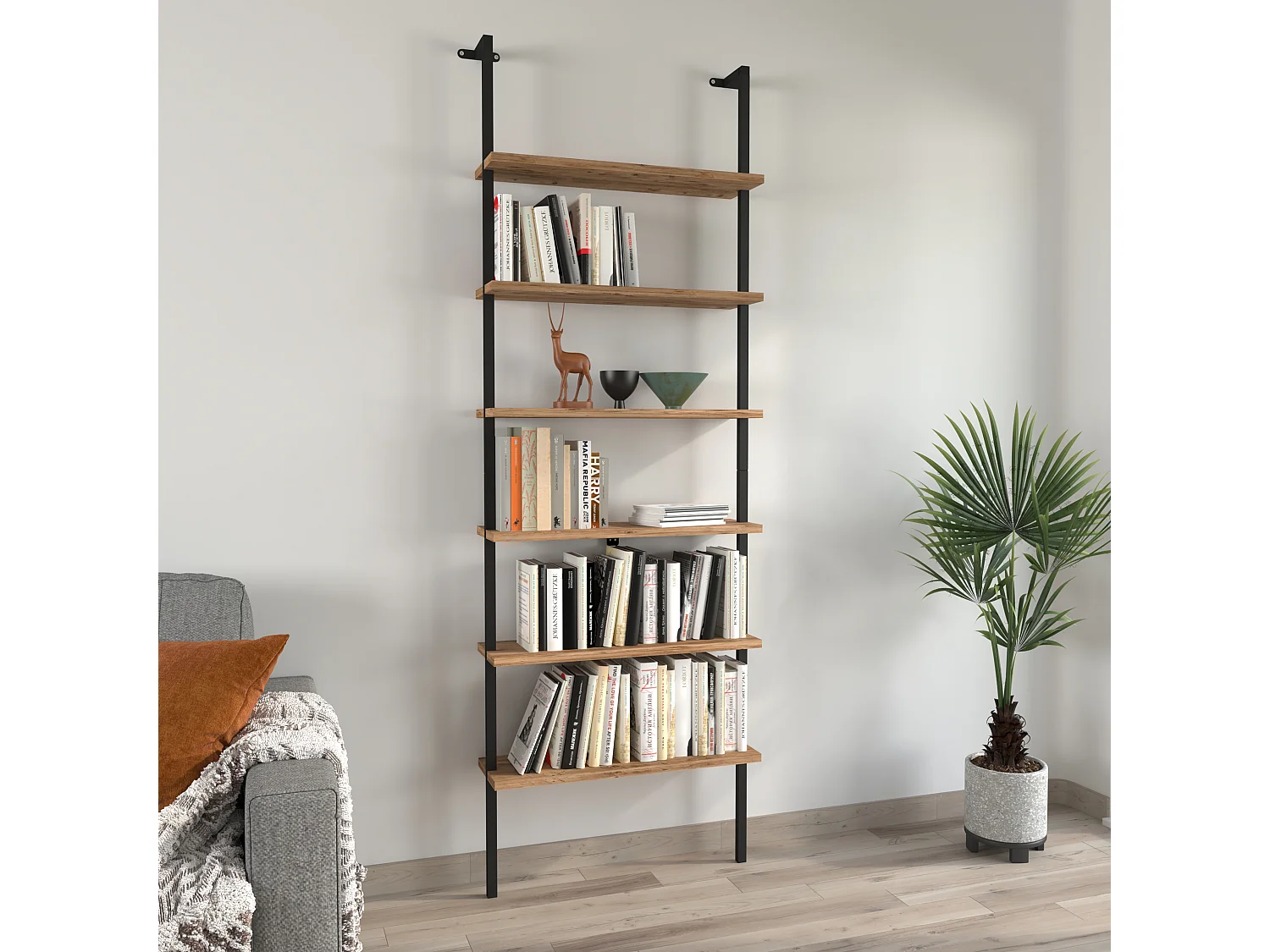 Wall Rack Insasi Honey oak H. 183 x W. 60 x D. 20 cm