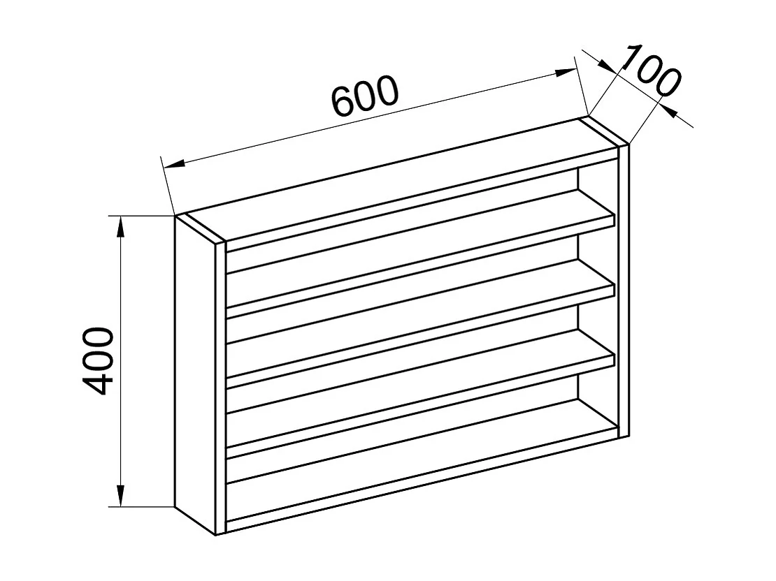 Wall display cabinet Osado Book H. 40 x W. 60 x D. 10 cm