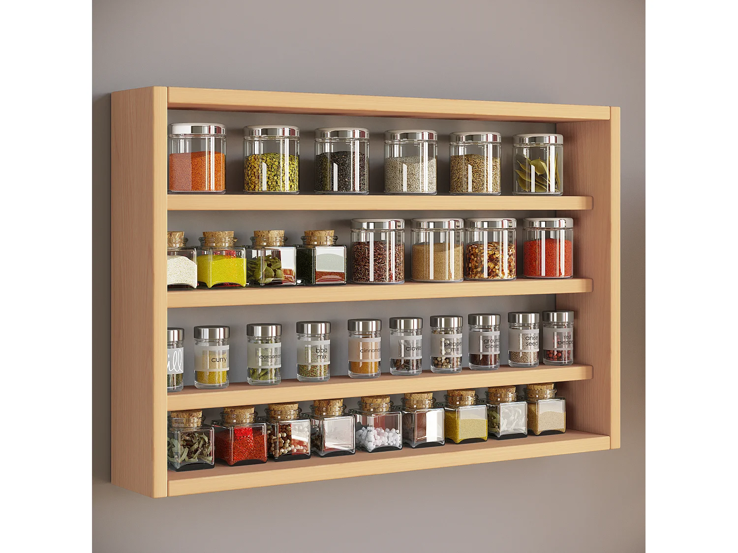 Holz Wandregal Gewürzregal Regal Küche Esaldi M