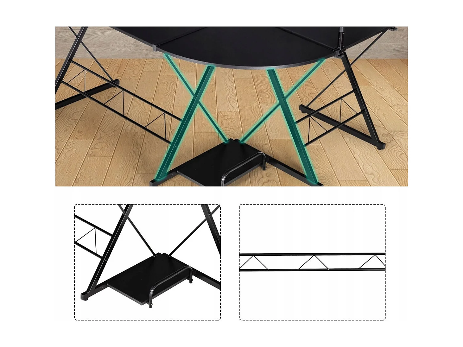 L-Form Computertisch Schreibtisch Bürotisch Ecktisch Winkelschreibtisch Schwarz