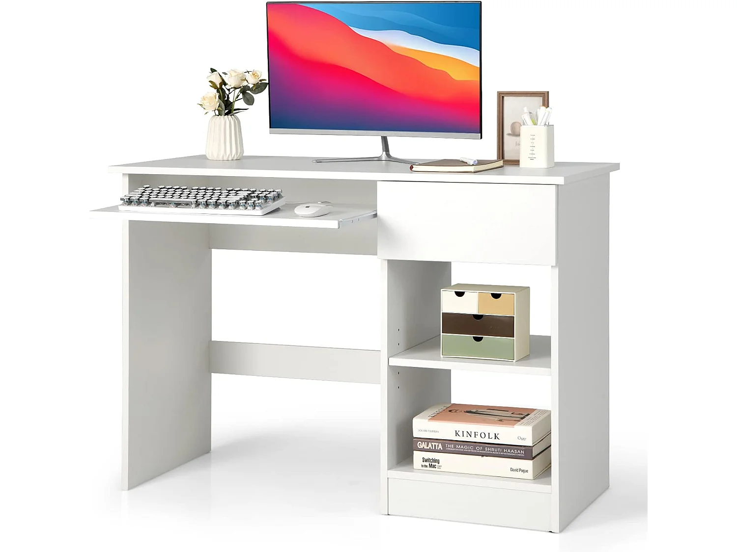 Schreibtisch mit Tastaturablage