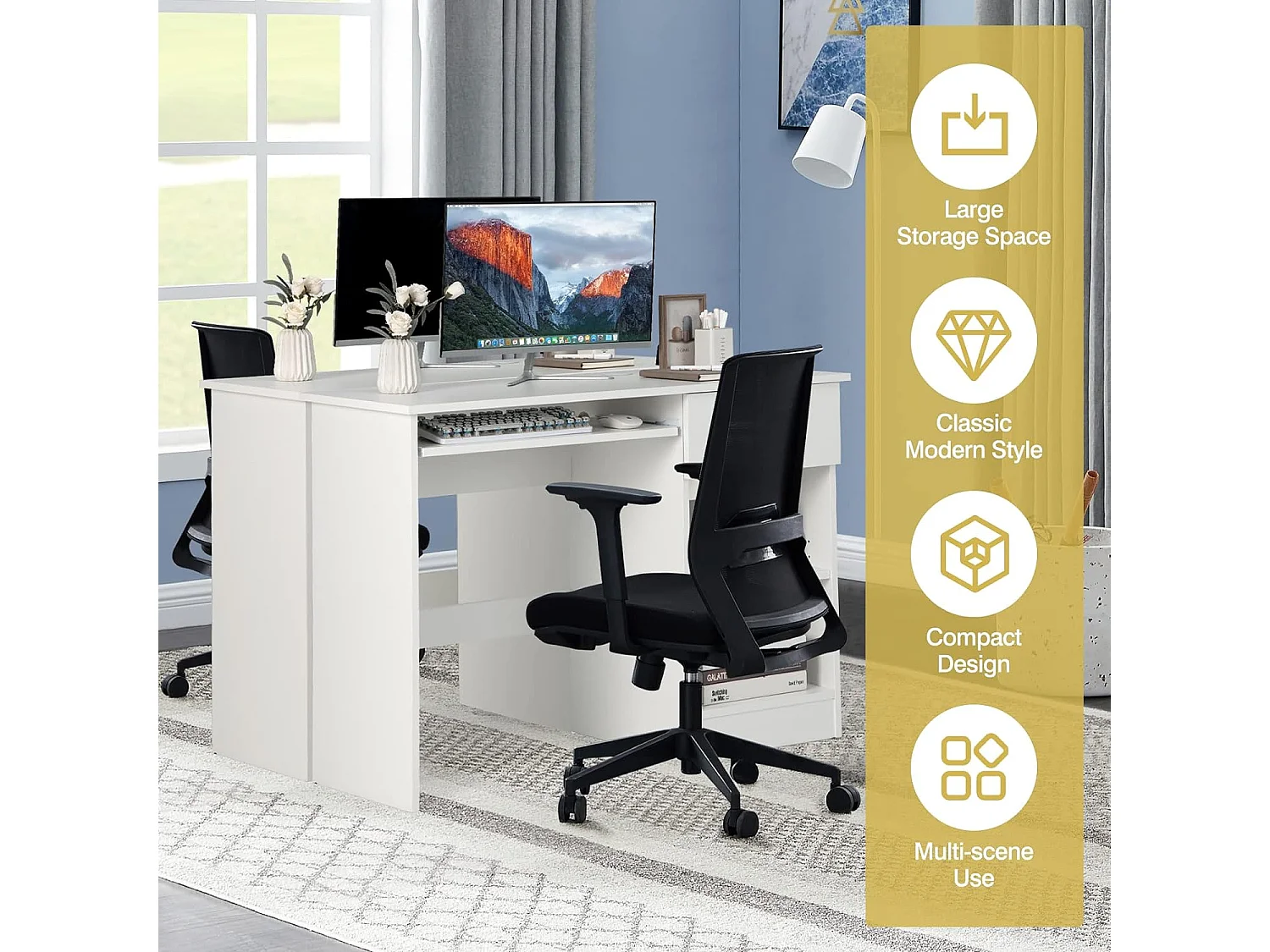 Schreibtisch mit Tastaturablage