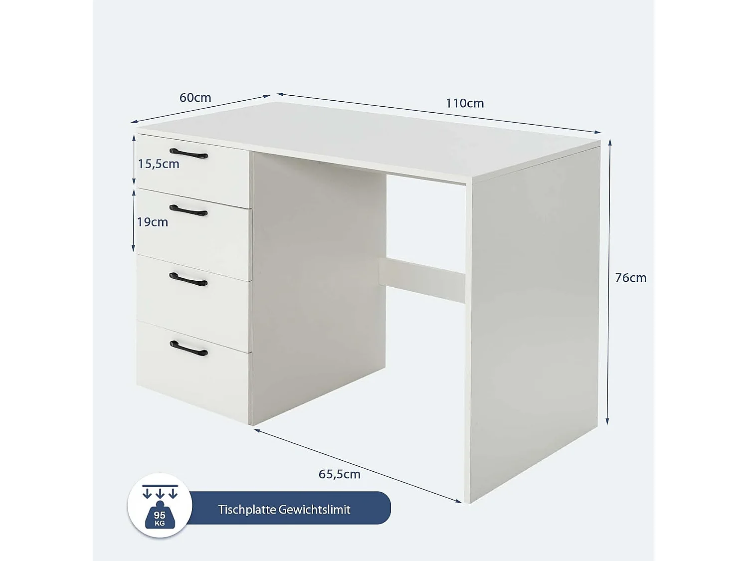 Schreibtisch mit 4 Schubladen