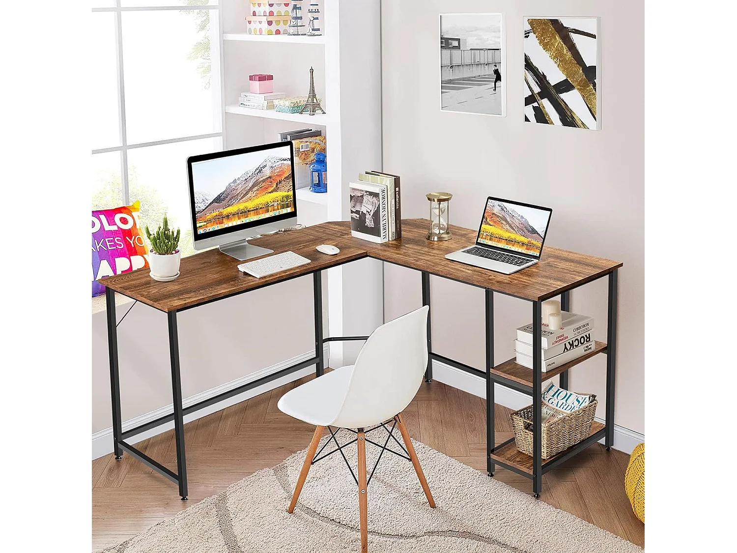 L-förmiger Schreibtisch