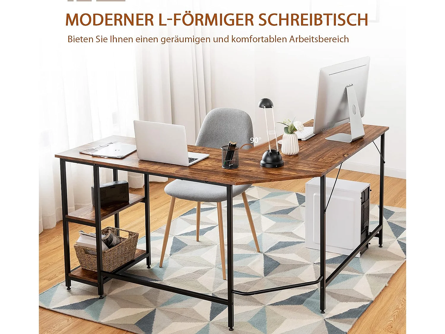 L-förmiger Schreibtisch