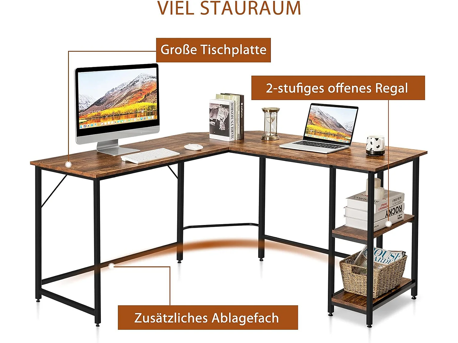 L-förmiger Schreibtisch