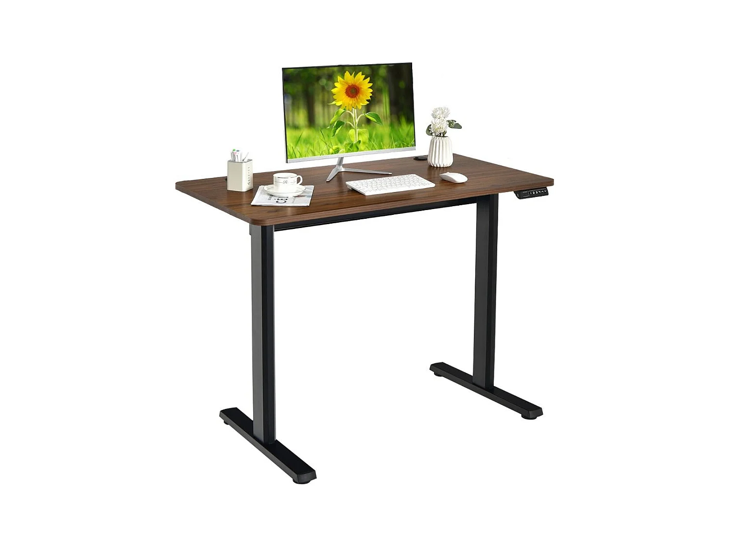 Bureau Assis-Debout Électrique 120x60x(73-122) CM Hauteur Réglable avec Moteur Charge Max 80KG Bruit : ＜50 dB