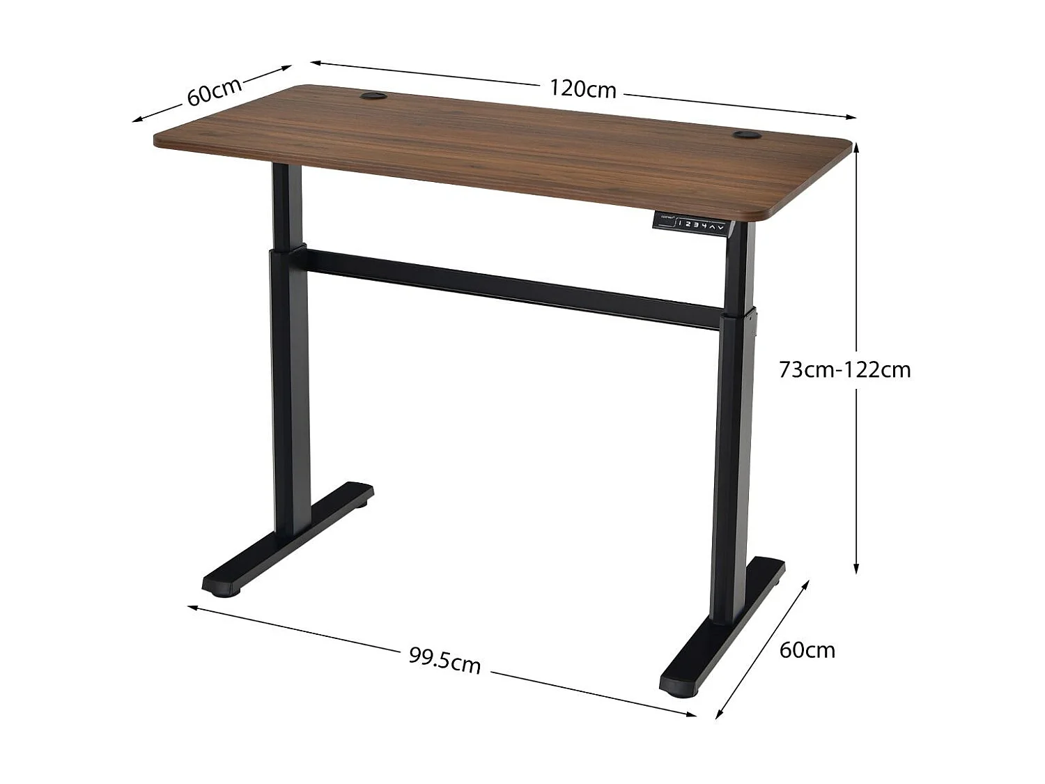 Scrivania sollevabile elettrica con porta USB, Scrivania regolabile in altezza per casa e ufficio Marrone