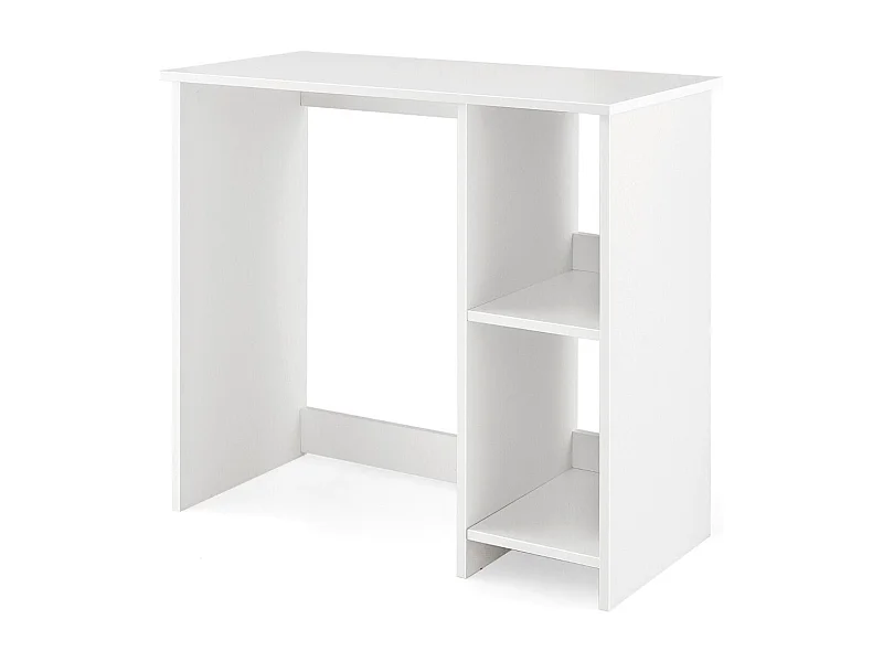 Kleiner Schreibtisch mit 2 Fächern Computertisch Bürotisch PC-Tisch 80 x 40 x 74 cm Weiß