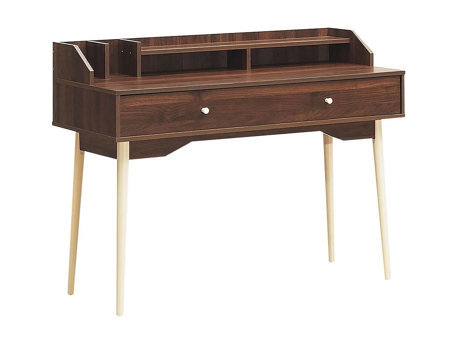 Schreibtisch Computertisch mit Schublade Bürotisch aus Massivholz PC-Arbeitsplatz Konsolentisch Braun