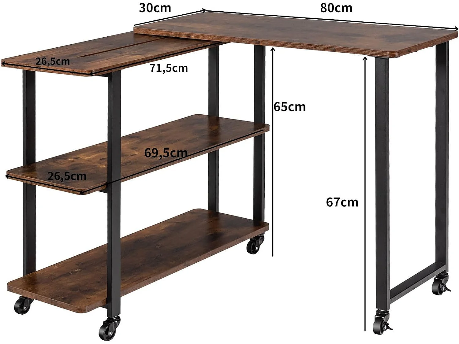 Beistelltisch mit Rollen