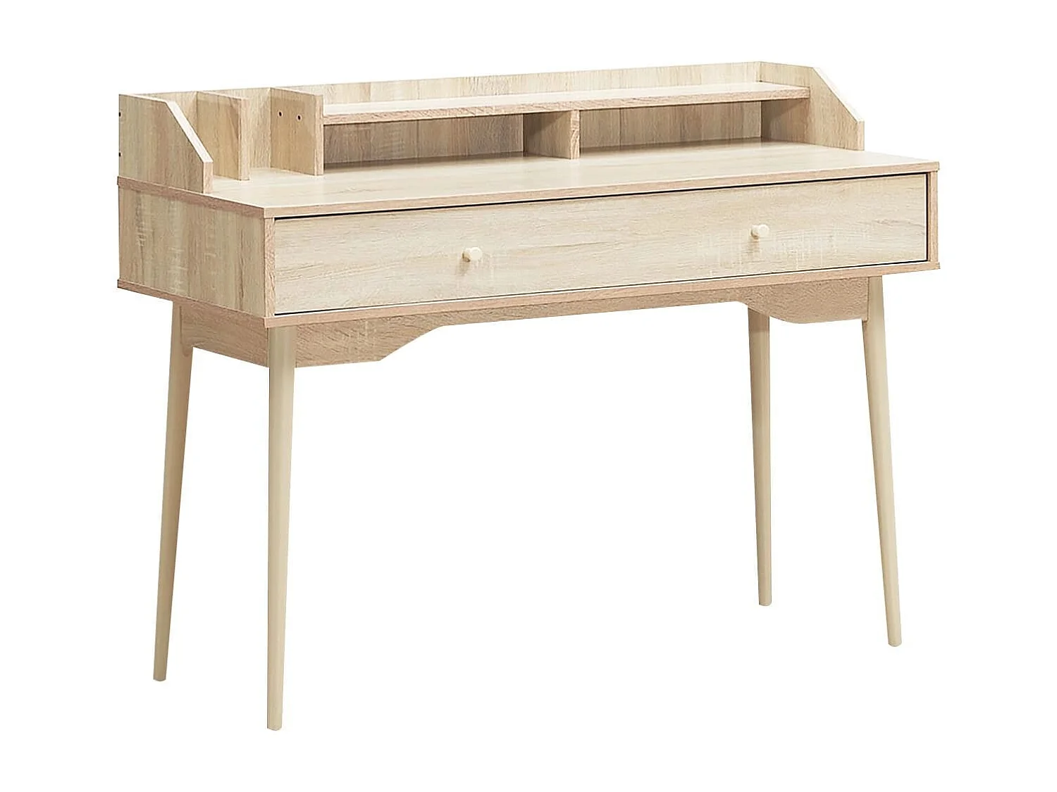 Schreibtisch Computertisch mit Schublade Bürotisch aus Massivholz PC-Arbeitsplatz 120 x 50 x 93 cm Natur