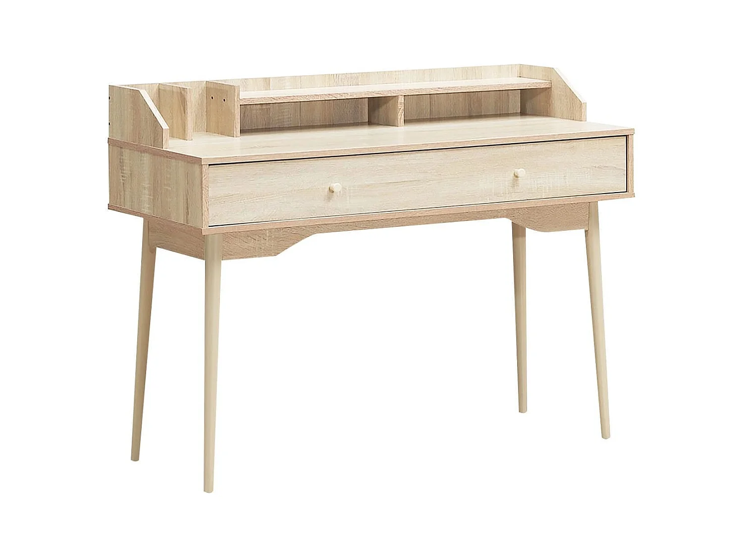 Schreibtisch Computertisch mit Schublade Bürotisch aus Massivholz PC-Arbeitsplatz 120 x 50 x 93 cm Natur