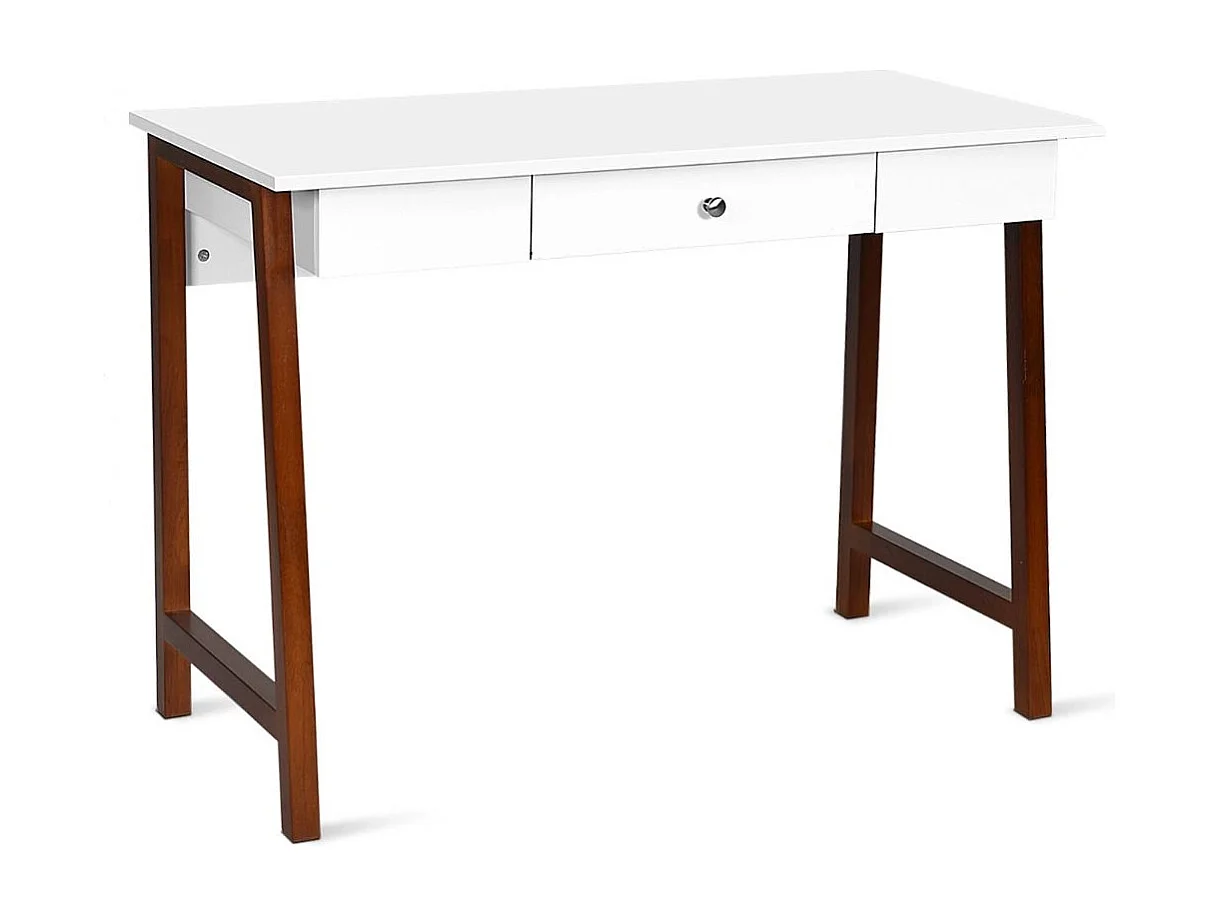 Schreibtisch mit Schublade Computertisch Kautschuk Tischbeine Schminktisch Bürotisch Braun