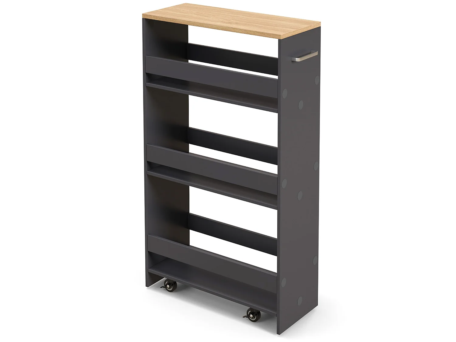 Étagère étroite sur roulettes 47,5 x 20 x 80,5 cm