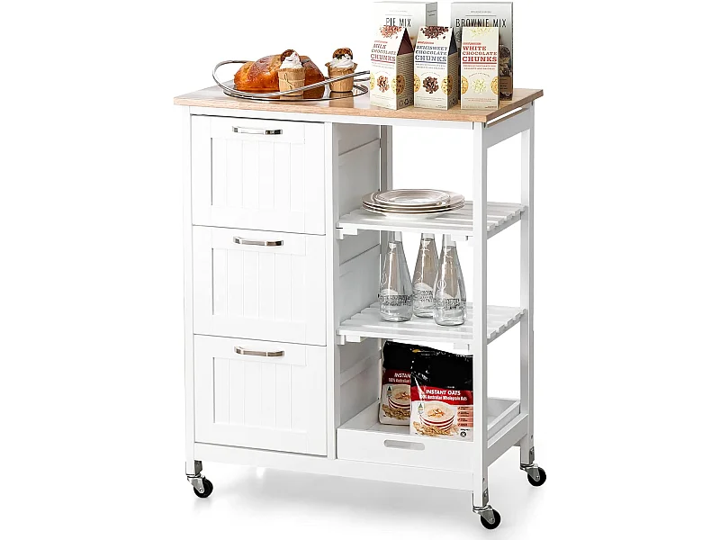 Küchenwagen 2 Ebenen mit Tablett