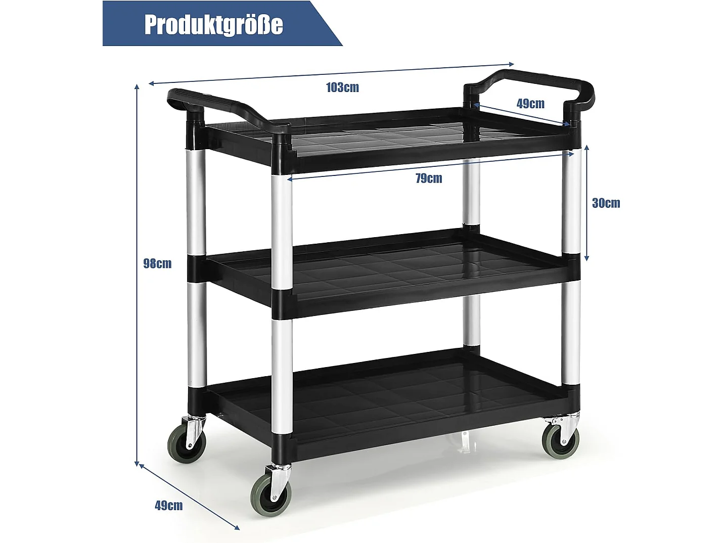 Servierwagen 3-stufig