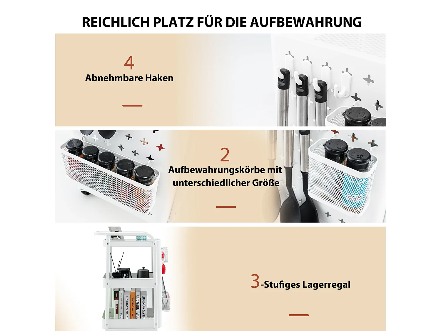 Küchenwagen Rollwagen 4 Etagen WO77266