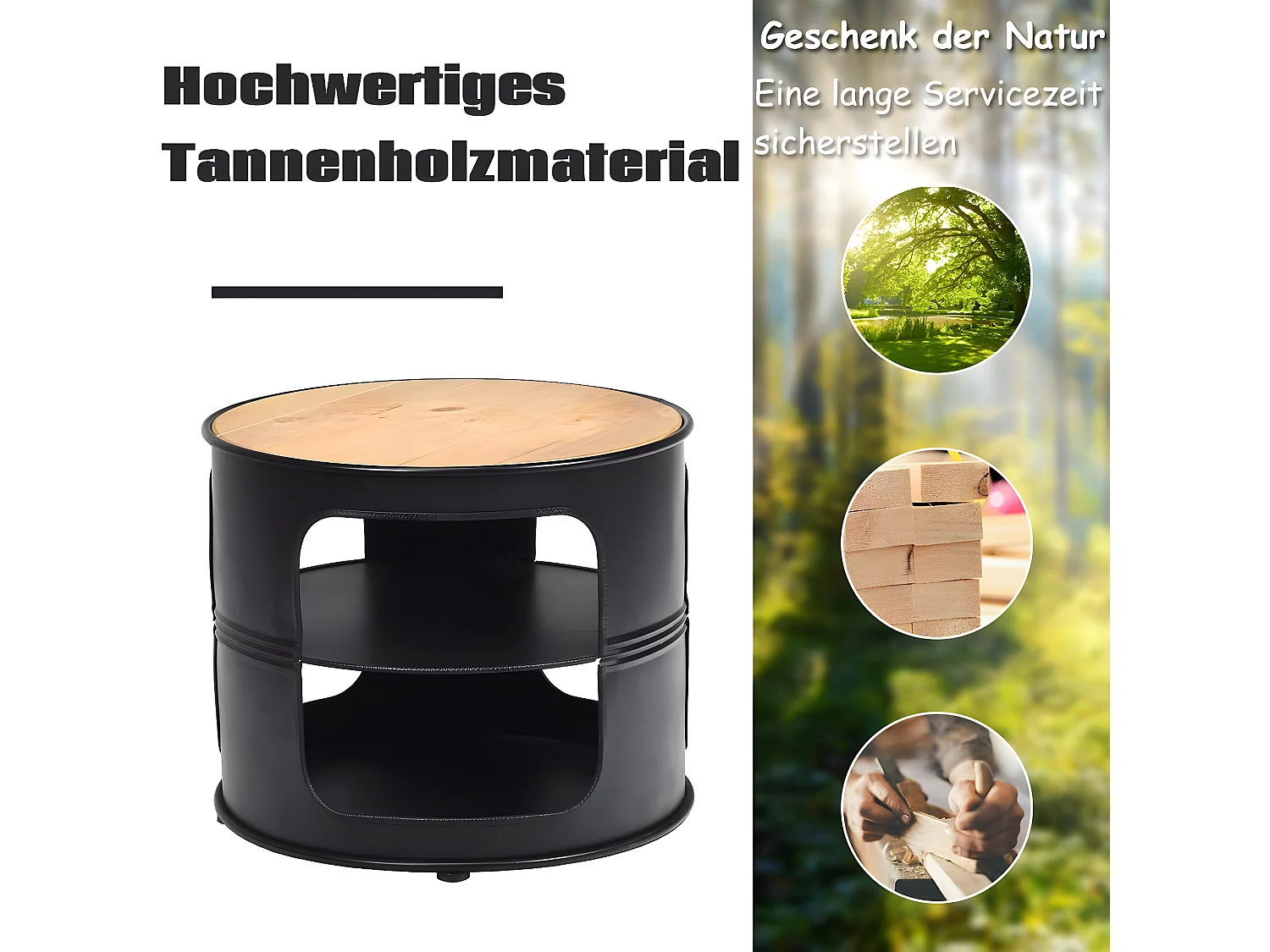 Beistelltisch Industriell 3 Ebenen