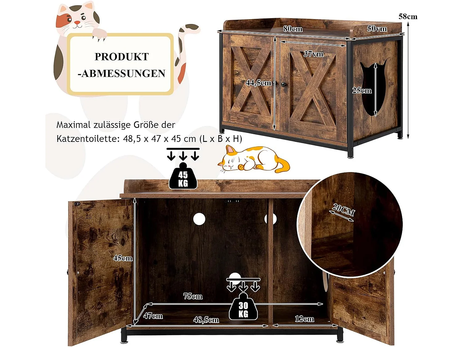 Beistelltisch mit 2 Türen