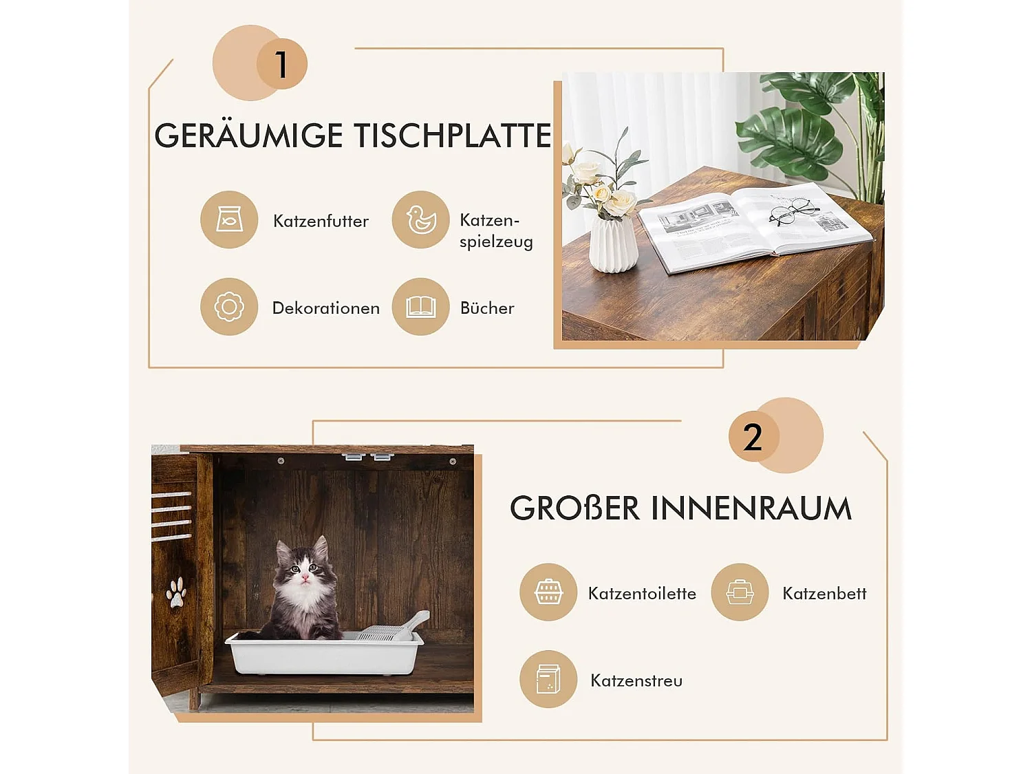 Beistelltisch mit 2 Türen