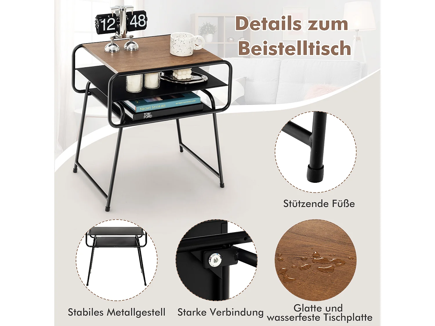 3 Ebenen Beistelltisch