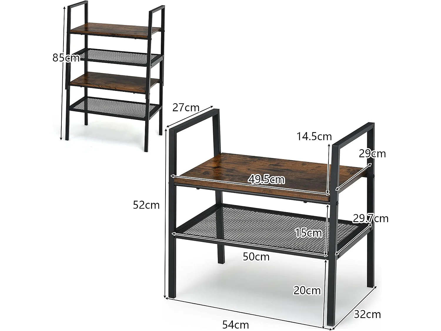 2-Set 2-Stöckiges Lagerregal