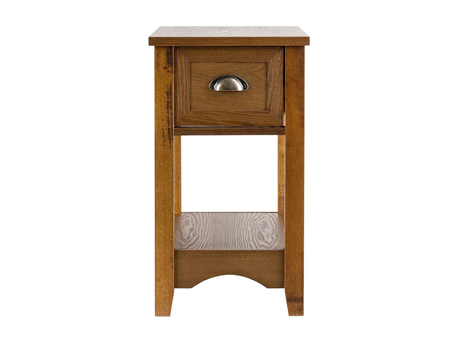 Table d'Appoint Table de Chevet avec Tiroir Pieds en Bois d'Hévéa Bout de Canapé Rétro pour Chambre Salon 56 x 33 x 58,5 cm Bronzé