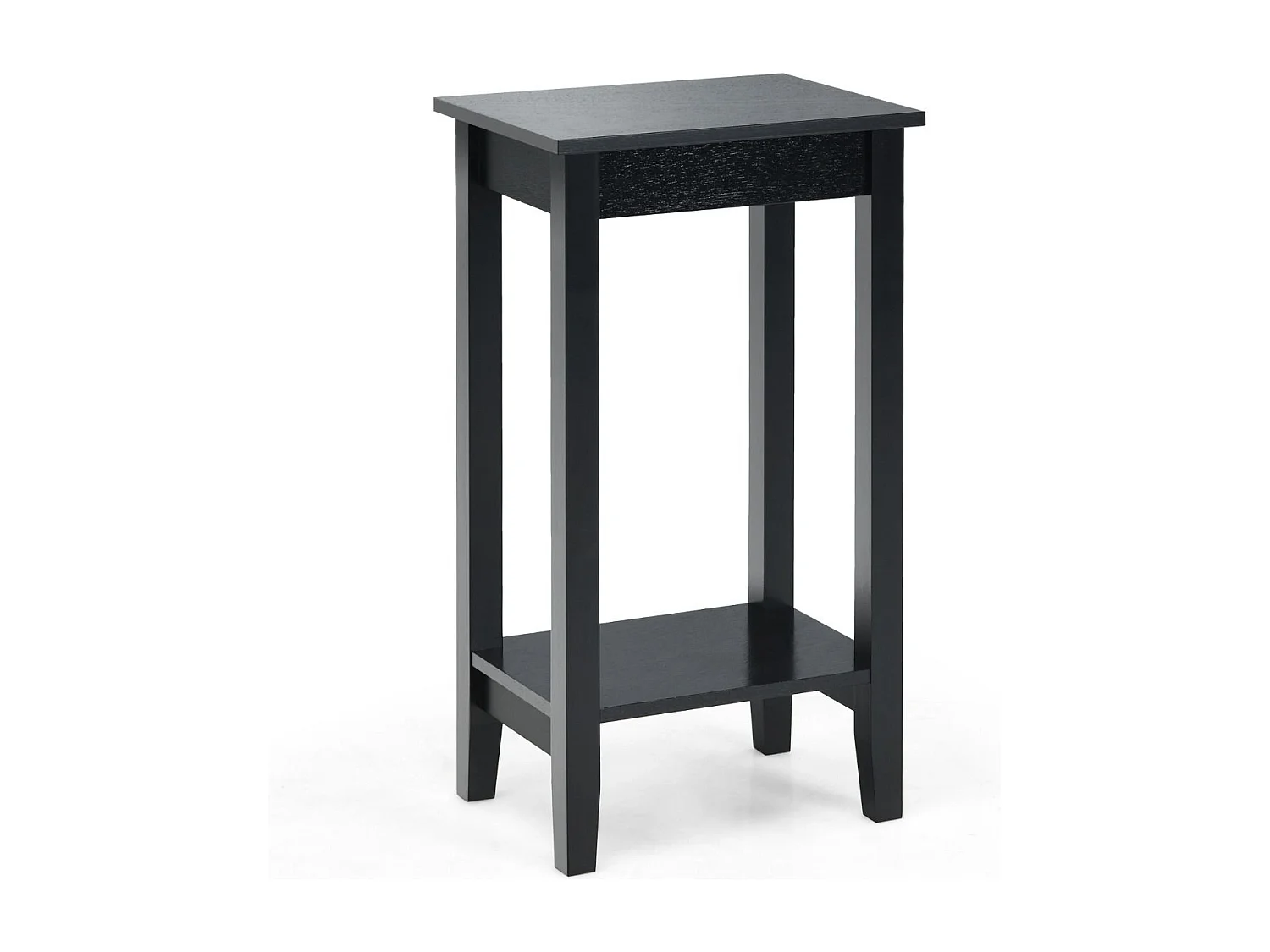 Table d'appoint étroite avec étagère de rangement Salon Noir