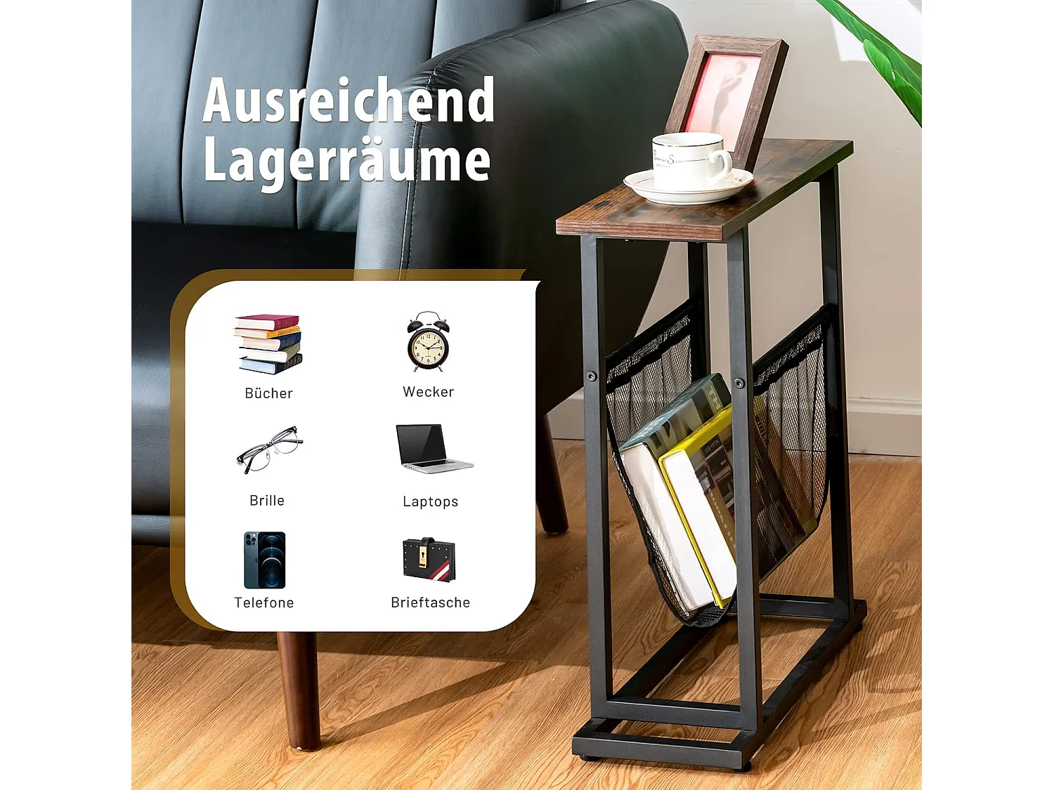 Industrieller 2-stufiger Beistelltisch