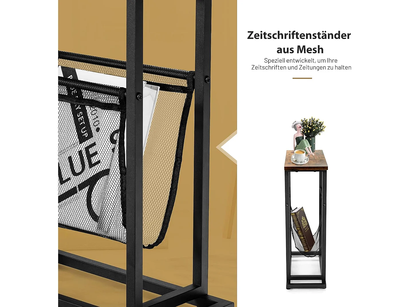 Industrieller 2-stufiger Beistelltisch