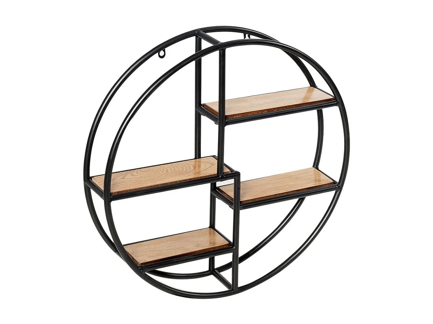 Rundes Wandregal Hängeregal mit 4 Böden 55x55x11cm kreisförmiges Bücherregal Schwarz