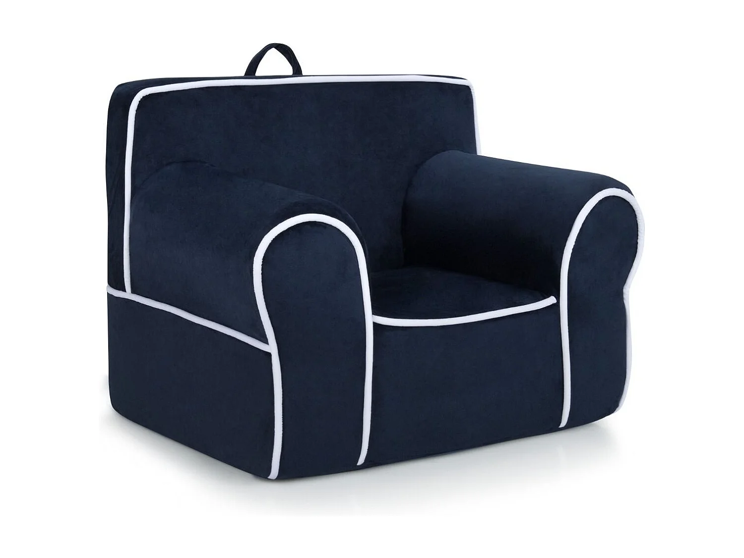 Gepolstertes Kindersofa mit Schaumstofffüllung & Armlehne & Handgriff 68 x 46 x 50 cm Marineblau