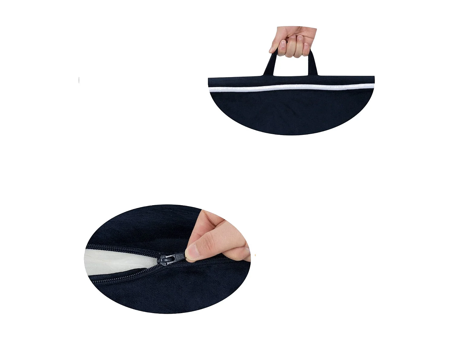 Gepolstertes Kindersofa mit Schaumstofffüllung & Armlehne & Handgriff 68 x 46 x 50 cm Marineblau