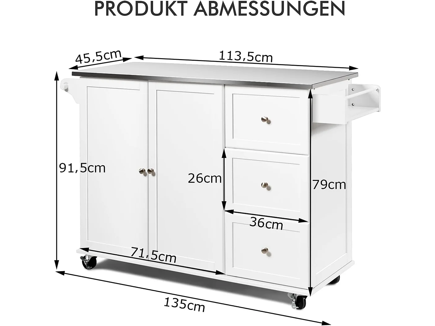 Kücheninsel mit Handtuchhalter