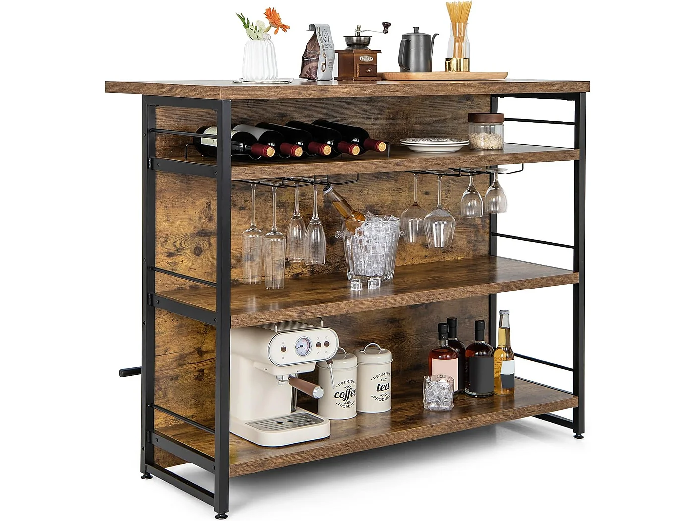 Küchenregal mit 4 offenen Ablagen