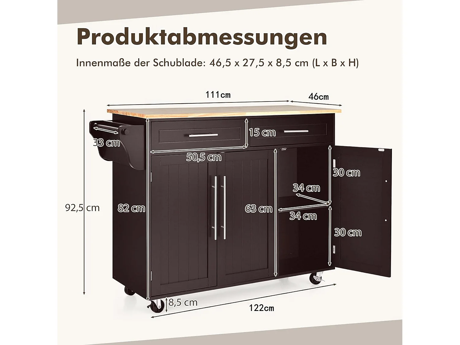 Küchenwagen auf Rollen WO76993+