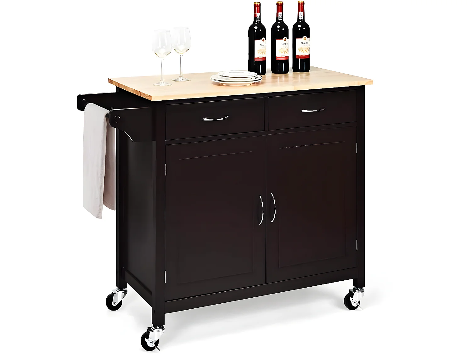 rollende Kücheninsel aus Gummihol TI87806