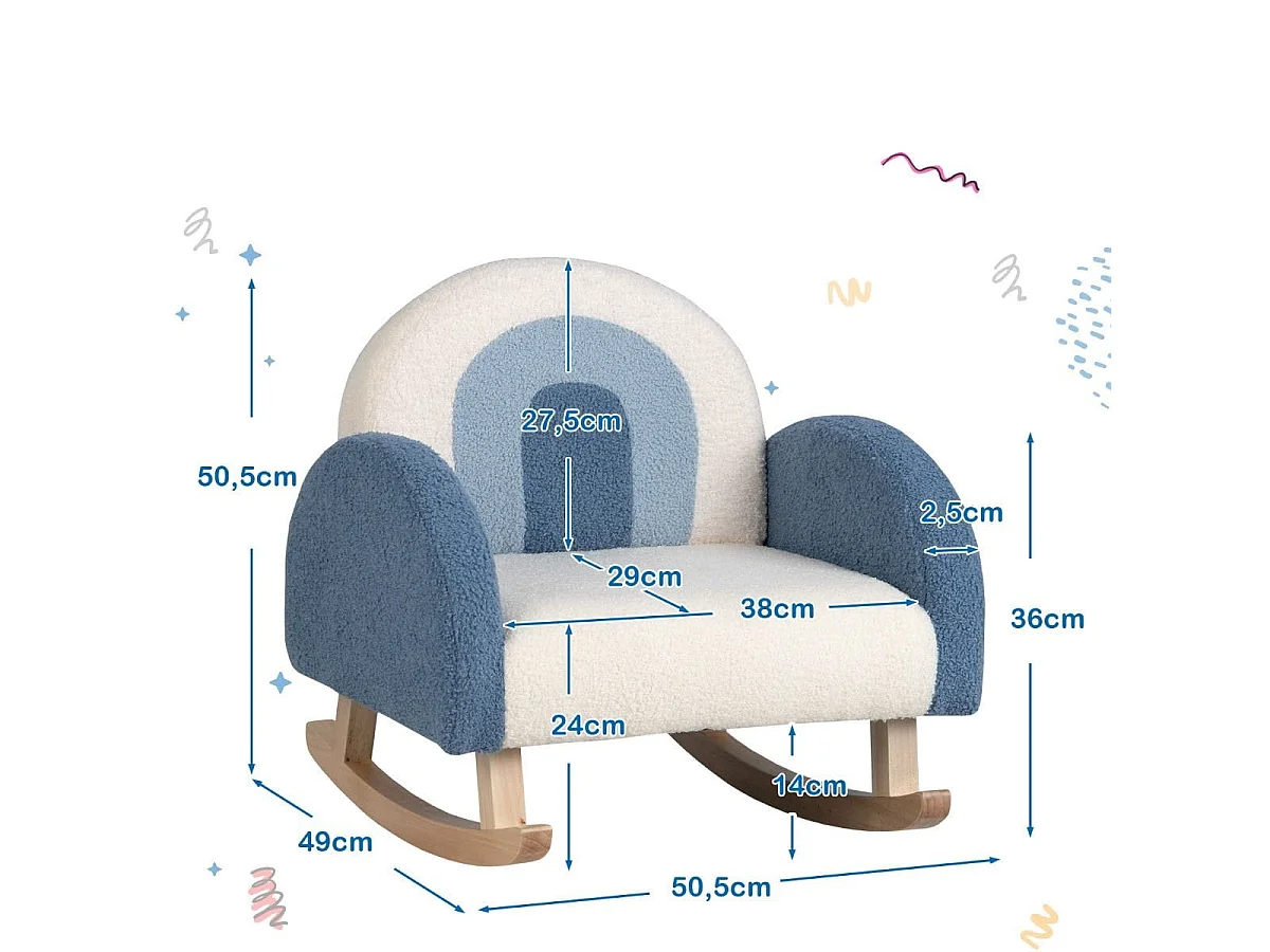 Poltrona a dondolo per bambini, blu