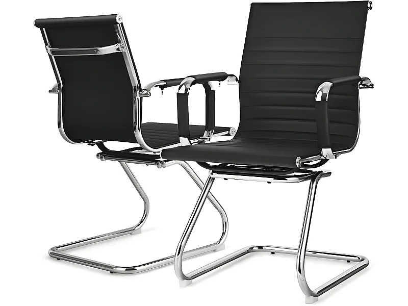 Bürostuhl mit Rückenlehne (2er Set)